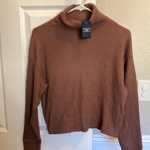 Abercrombie terracotta or brownish taupe soft and cozy turtleneck sweater